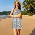 thumbnail image 3 of Balery Robes d'Été pour Femmes Motif Paillettes Argentées – Robe Décontractée Sans Manches, Robe de Plage Confortable pour Jours Chauds, 3 of 7