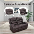 thumbnail image 2 of Leather Recliner Sofa Set, Living Room Furniture Set, Leather Reclining Sofa Recliner Couch Set for Office Home(Chair,Brown), 2 of 5
