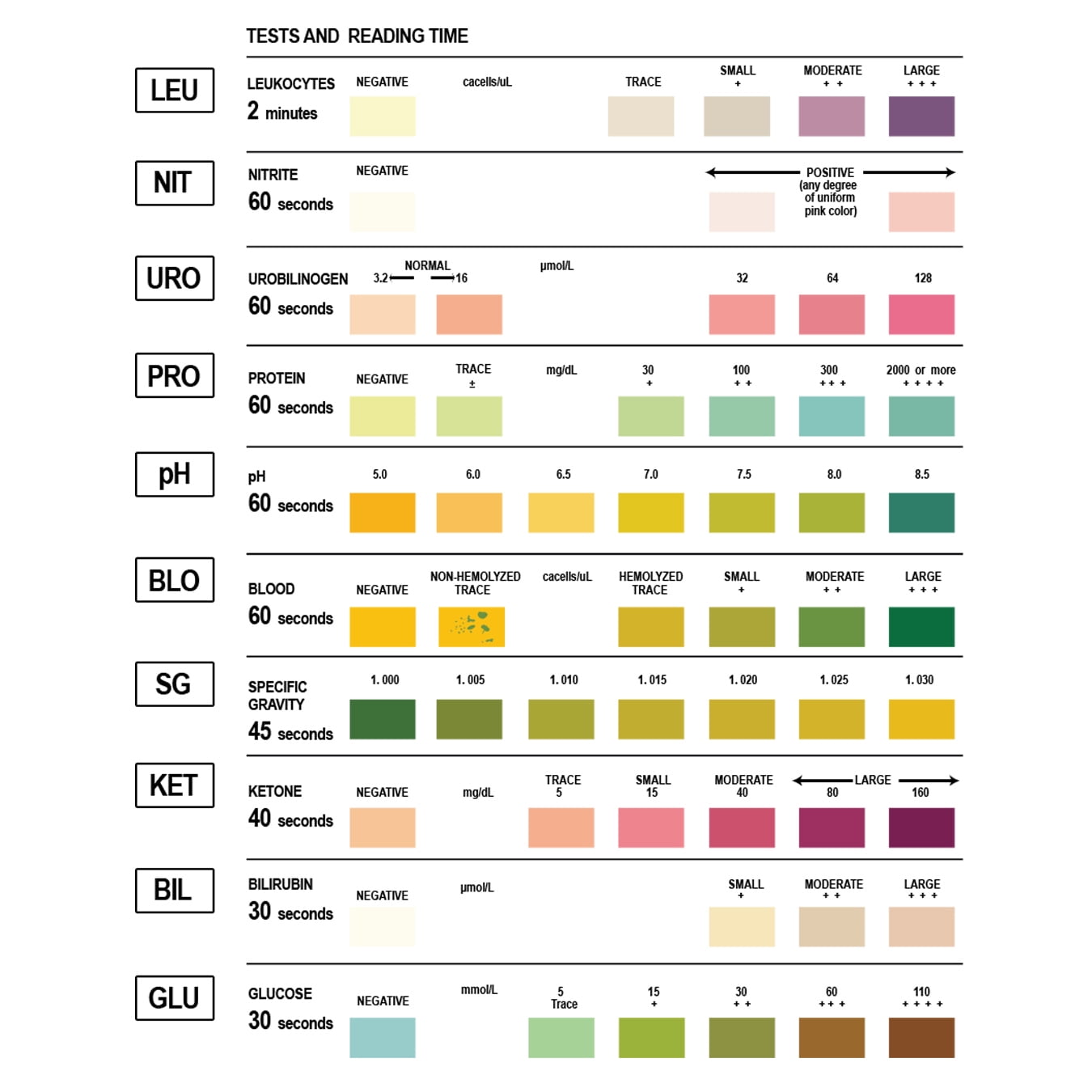 Urine Dipstick Results Chart