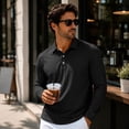 thumbnail image 3 of FchengtaiS Men's Long Sleeve Golf Shirts 3-Button Turndown Collar T-Shirts Fall Winter Casual Athletic Workout Tops, 3 of 8