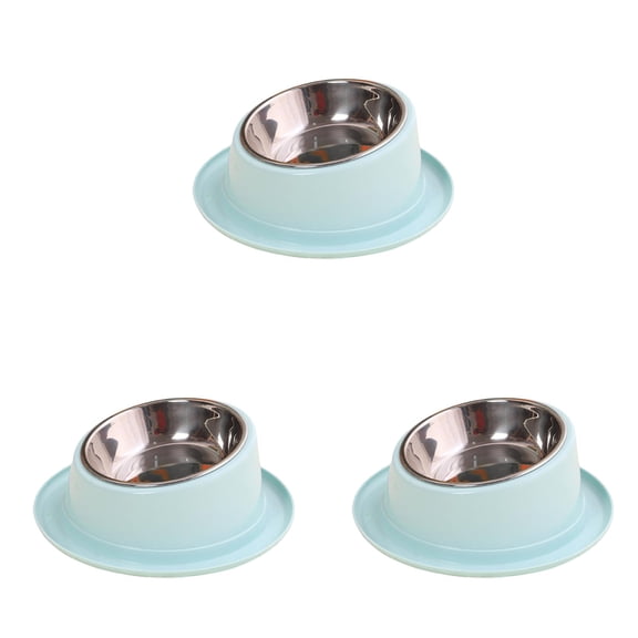 3 Pcs Stainless Steel Dog Bowls, 15ΓΒ° Tilted Elevated Cat Feeder, Raised Anti Vomiting Dish, Non- Stackable Pet Bowl 8.7" for Small Medium Large Dogs, Cats for Home, Cage, Outdoor