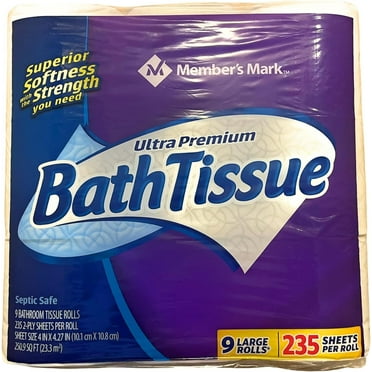 MM Ultra Premium 2-Ply Toilet Paper, 9 Count, 235 Sheets/Roll