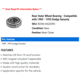 thumbnail image 2 of Rear Outer Wheel Bearing - Compatible with 1989 - 1993 Dodge Dynasty 1990 1991 1992, 2 of 2