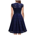 thumbnail image 2 of Coloody Women Vintage Lace Dresses Female Knee Length Cocktail Party Dress, 2 of 5