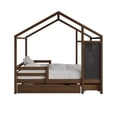 thumbnail image 3 of Castle Place Mid-Century Wooden Canopy Bed, Walnut, 3 of 14