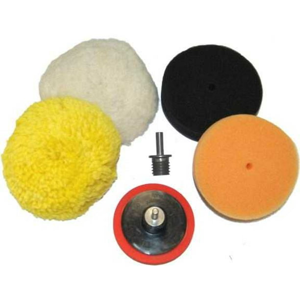 3" Buffing Pad Kit, 4 Buff Polishing Pads, Polisher Backing Plate