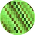 thumbnail image 1 of Ahgly Company Indoor Round Checkered Green Modern Area Rugs, 4' Round, 1 of 4
