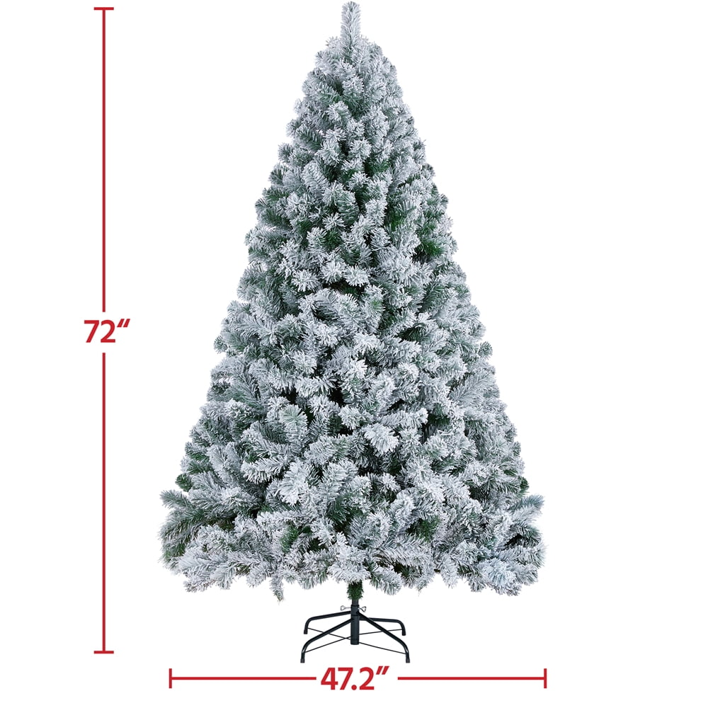 Renwick 6 Ft Frosted Artificial Christmas Tree with Stand, Green