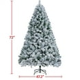 thumbnail image 3 of Yaheetech Green Unlit Pine Snow Hinged Flocked Artificial Christmas Tree, with Foldable Metal Stand including PVC Tips 6', 3 of 8