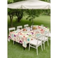 thumbnail image 3 of Outdoor Tablecloth with Umbrella Hole and Zipper, Valentine's Day Rectangle Table Cloth 60x84 Inch Waterproof Tablecloth, Heart Love Modern Country Light Yellow Picnic Table Cover for Patio Camping, 3 of 7