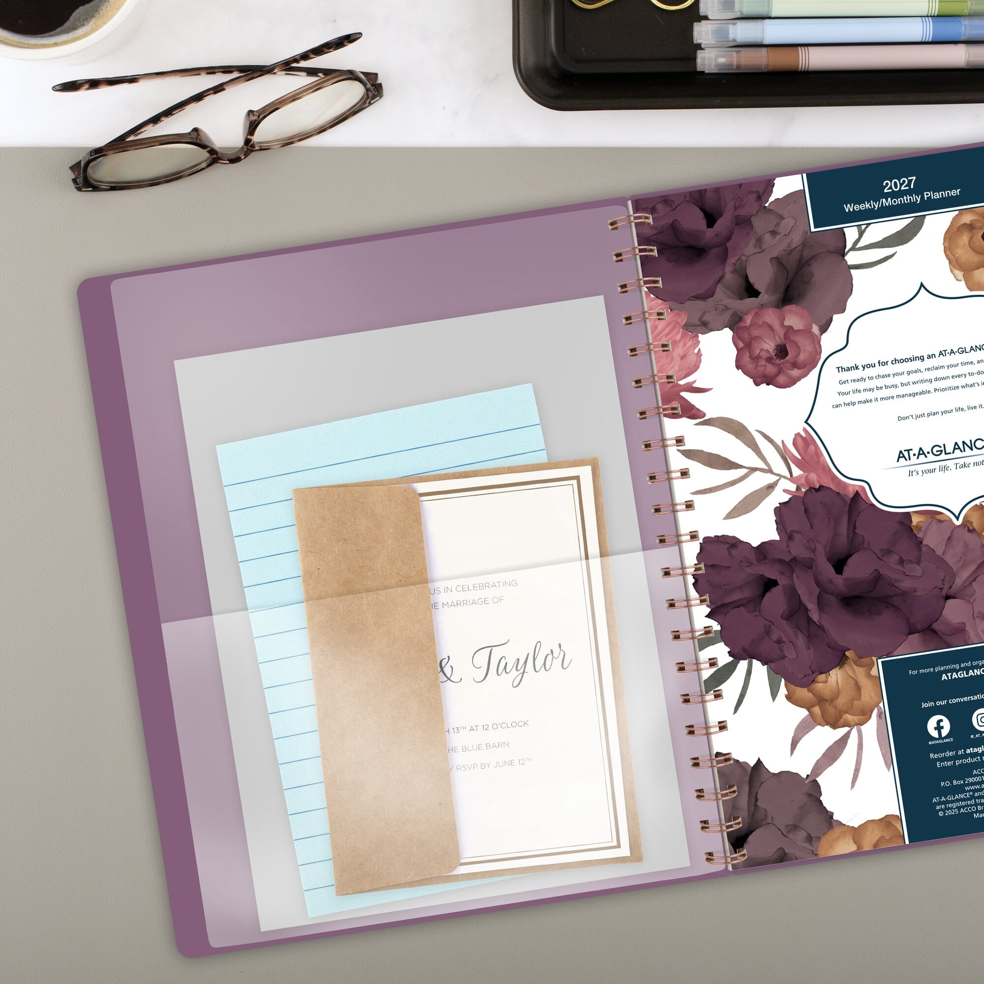 AT-A-GLANCE Dark Romance 2027 Weekly Monthly Planner Large 8 12 x 11 - Weekly