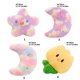 thumbnail image 3 of Plush Stuffed Toy Throw Pillow With Smiling Face Moon/Star/Flower Shape Design Furry Cushion For Couch Car Decoration Multicolor, 3 of 4