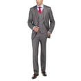 thumbnail image 3 of LN LUCIANO NATAZZI Men's Two Button Bird's Eye 3 Piece Modern Fit Vested Suit Gray, 3 of 5