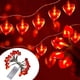 thumbnail image 1 of Fiudx Farolillos de Corazón Rojo, Diseño de Alambre de Cobre Led, Forma Flexible, Decoración Interior y Exterior, San Valentín, Bodas, 150 Cm de Largo, Juego de 2 Unidades., 1 of 7