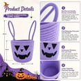 thumbnail image 6 of Halloween Woven Pumpkin Candy Basket with Handles, Cotton Rope Storage Tote for Trick or Treat, Decorative Candy Bowl for Candies Storage, Spooky Gift Basket Container 7x6.3Inch, 6 of 8