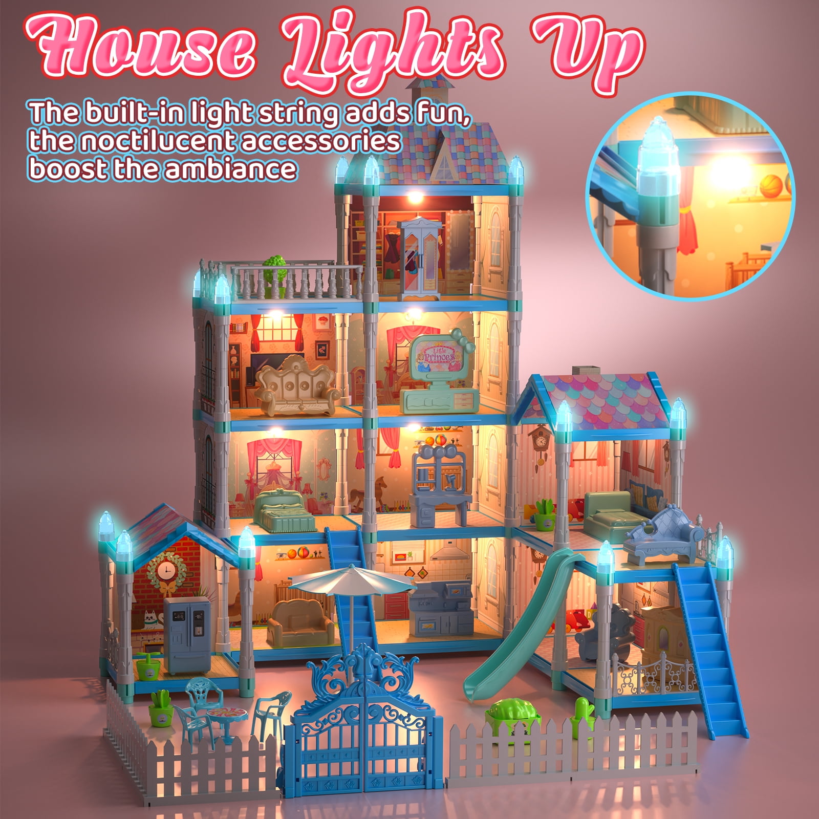 Doll House - Toys for 3 Year Old Girl, Dream Dollhouse 11 Rooms