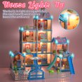 thumbnail image 4 of Doll House - Toys for 3 Year Old Girl, Dream Dollhouse 11 Rooms with Light Furniture and Accessories, Pretend Play Kit Doll House for Princess Age 3-7, 4 of 9