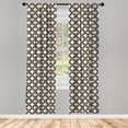 thumbnail image 3 of Ambesonne Retro Curtains, Geometric Flora Ornament Art, Pair of 28"x63", Army Green and Pale Eggshell, 3 of 5