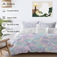 thumbnail image 3 of 3 Piece Pruple Yellow Blue Duvet Cover Set Queen Size, Microfiber Comforter/Quilt Cover with Corner Ties and 2 Pillowcases, Modern Abstract Art Watercolor All Season Soft Bedding with Zipper Closure, 3 of 8