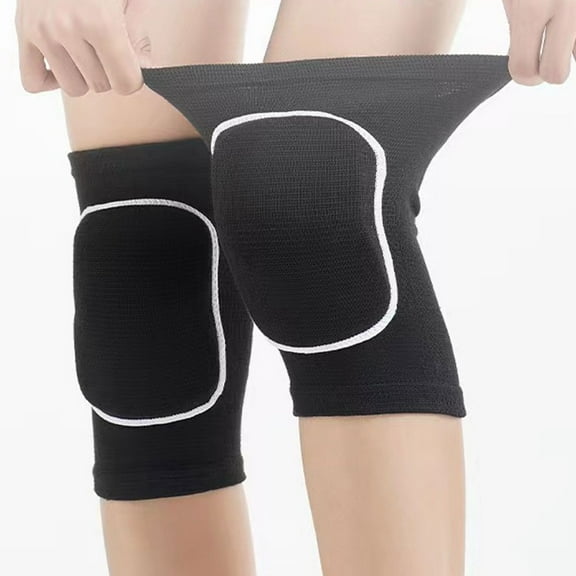 Amosfun 1Pair Sports Knee Pads Black Breathable Comfortable Fit Thick Foam Shock Absorption