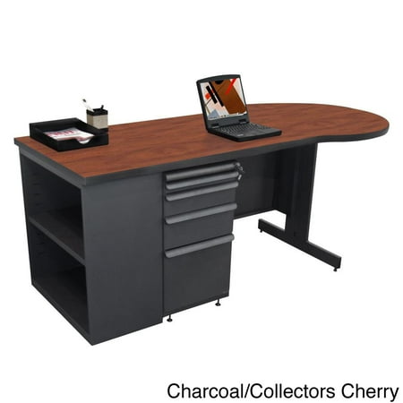 Marvel Zapf Office Desk with Built-in Bookcase (75 x 30)