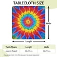 thumbnail image 2 of Colorful Rainbow Tie Dye Spiral Pattern Square Fitted Tablecloth with Elastic Edge,Square Table Cover,Washable Elastic Table Cover for Home Kitchen Party Decor 36"x36", 2 of 6