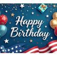 thumbnail image 3 of Patriotic Theme Happy Birthday Banner Decorative Design Balloon Decoration Star Accents for Birthday Party Celebration Event, 3 of 7