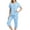 Blue Moon, variant on SOMER Womens Pajama Sets Cotton Pj Set Short Sleeve Top With Capri Pants Sleepwear 2 Piece Lounge Set