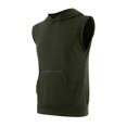 thumbnail image 5 of JTSRKL Mens Sleeveless Hoodies Zip Pocket Casual Athletic Pullover Loose Fit Tops Breathable Quick Drying Summer Sport Training Shirts Army Green L, 5 of 9