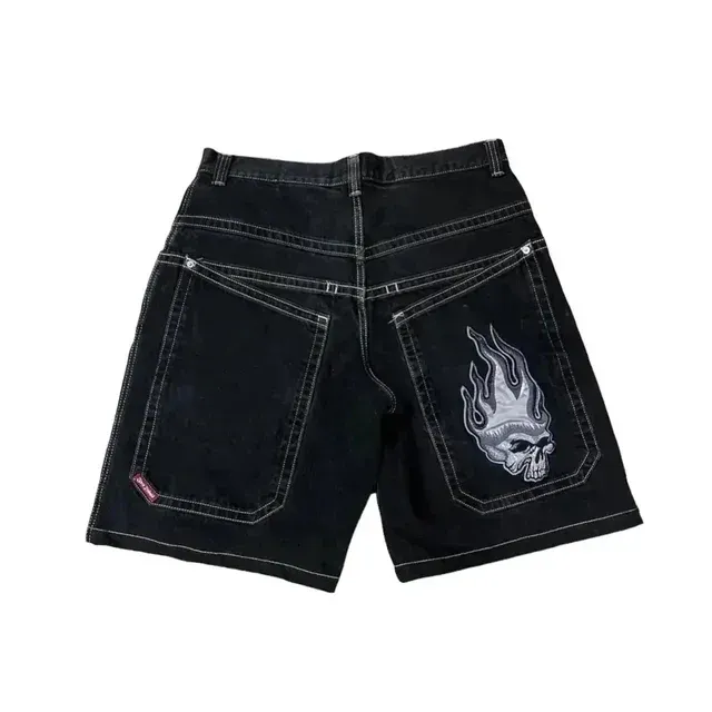 JNCO Shorts Y2K Pants Hip Hop Cartoon Crocodile Embroidery Retro