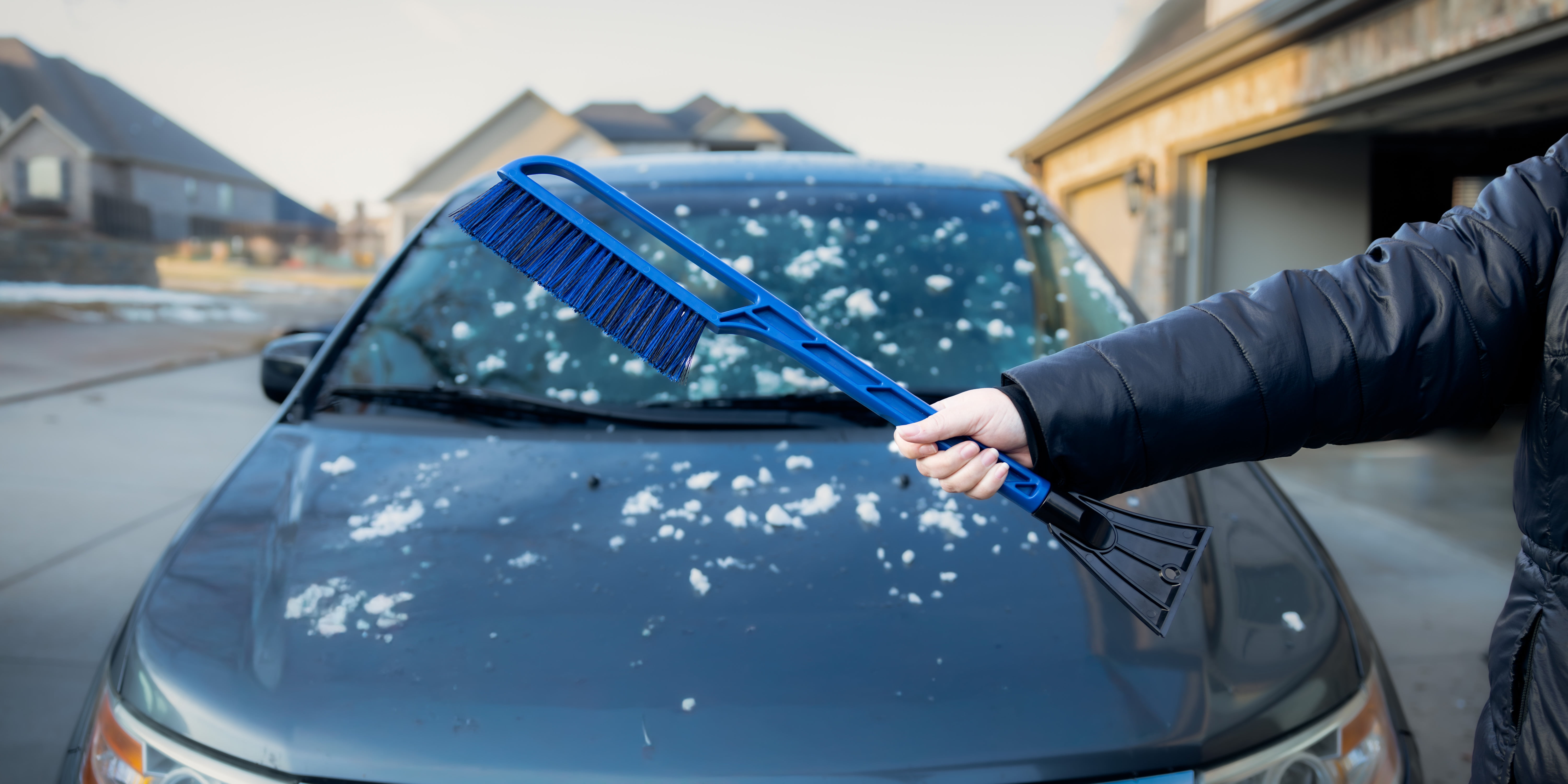 (2 pack) Auto Drive 24" Snow Brush & Ice Scraper, Blue, 1-Piece for Cars & Trucks