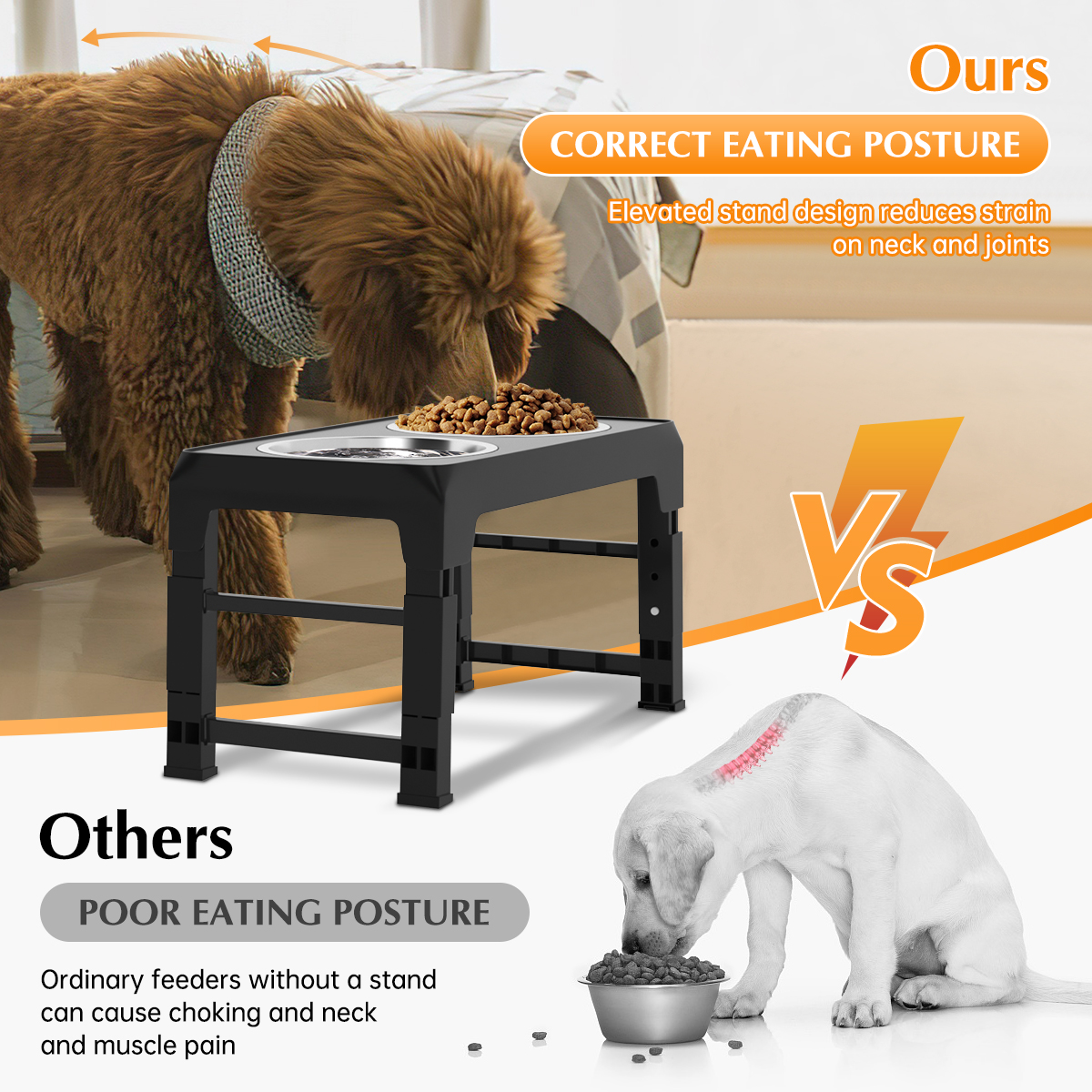 Cshidworld Elevated Dog Bowls 5 Heights Adjustable Stand photo 4