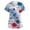 Z003_Light Blue, variant on US 250th Anniversary Womens Scrub Tops Retro Floral and Flag Print Short Sleeve Nurse Working Uniforms 2026 4th of July New Medical Plus Size Scrub Shirts