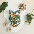 thumbnail image 2 of Inadays Baby Girls Clothes Tropical Plant Print Ruffles Romper with Hat Fly Sleeve Romper Floral Jumpsuit Infant Summer Clothes, 12-18M, 2 of 8