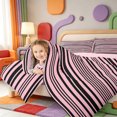 thumbnail image 3 of Erosebridal Geometric Lines Pattern Queen Comforter Set,Abstract Striped Comforter Sets Queen,Pink Reversible,3pcs,1 Comforter and 2 Pillowcases, 3 of 7