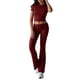 thumbnail image 1 of Pantalón de Traje de Corta Ajustado de Color Liso Color Vino Tinto M, 1 of 9