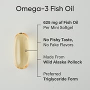 Sports Research® Fish Oil Mini-Softgels Easy to Swallow Omega-3 Fatty Acids 625mg (120 Capsules)