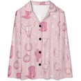 thumbnail image 4 of Top-kevin Cowboy Boots Cacti Women's Long-Sleeve Shirt And Full-Length Bottom Pajama Set, 4 of 12