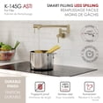 thumbnail image 3 of Stylish 23" Wall Mount Two Handles Kitchen Pot Filler in Brushed Gold K-145G, 3 of 12
