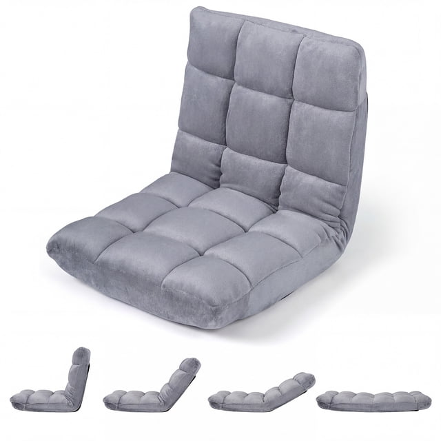 Patiojoy Chaise de Sol Réglable à 14 Positions, Fauteuil de Jeu Rembourré Inclinable