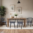 thumbnail image 3 of Duhome Black Wooden Dining Chiars Windsor Dining Chairs with Curved Backrest and Sturdy Spindle Design Cottage-Style,Set of 4, 3 of 7