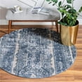 thumbnail image 1 of Unique Loom 3147215 5 x 5 ft. Depoe Portland Round Rug, Blue, 1 of 1