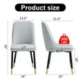 thumbnail image 2 of 2 PCS Dining Chairs Set, Modern PU High Back Seat Dining Upholstered Chair with Sturdy Legs, Dining Room Chairs for Kitchen, Dining Room, Living Room, Light Gray, 2 of 9