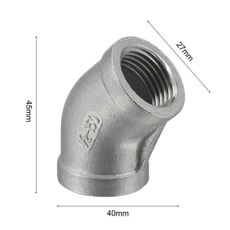 45° Elbow 1-1/2 Female NPT Stainless Steel Pipe Fitting 1.5