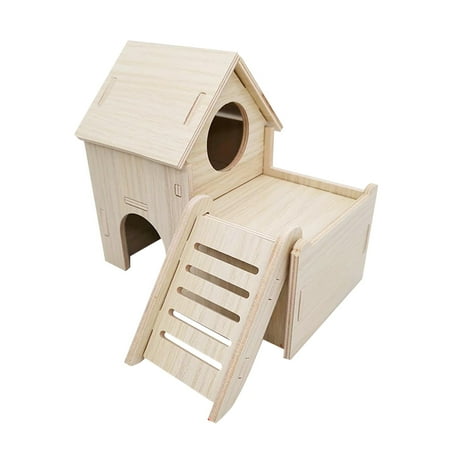 Hamster House Exercise Toy Hideout Nesting Villa for Gerbils Mice Guinea Pig 15.5cmx15cmx14cm
