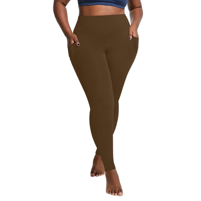 Plus Size Yoga Pants for Women Pull On Workout Leggings with Pockets Tummy Control High Waisted Athletic Pant