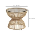 thumbnail image 3 of Outsunny Rattan Outdoor Coffee Table, Patio End Table, Nature Wood, 3 of 10