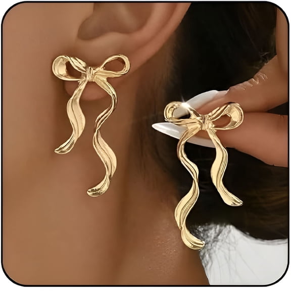 DESIGNICE 2026 New Valentines Earrings for Women Red Hot Pink Black Bow Earrings Holiday Earring Christmas Jewelry for Women Ribbon Earring Festival Xmas Jewelry Stocking Stuffers Bow Accessories