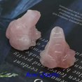 thumbnail image 3 of EOEMY Natural Rose Quartz Stone Crystal Carved Fortune Frog Polished Statuary Decor, 3 of 5