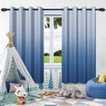thumbnail image 6 of Nanqianyi Blue Blackout Curtains Filtering Light Window Curtain 2 Panels for Bedroom, Gradient Print Grommet Drapes for Living Room,42x84 inch, 6 of 8